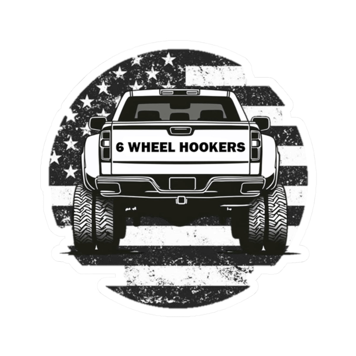 6 WHEEL HOOKERS sticker